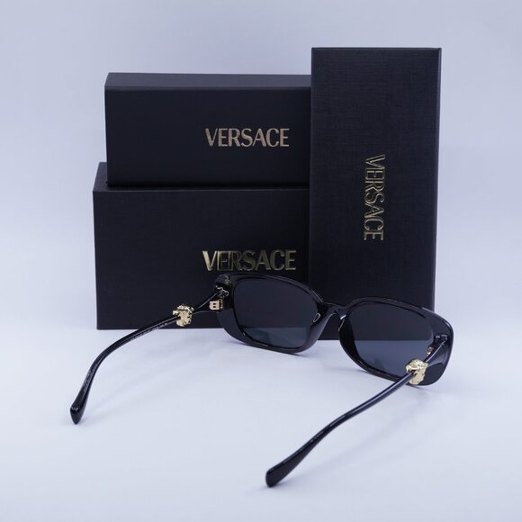 Versace VE4504D GB1/87 Rectangle Sunglasses – Shiny Black/Grey - Picture 4 of 9